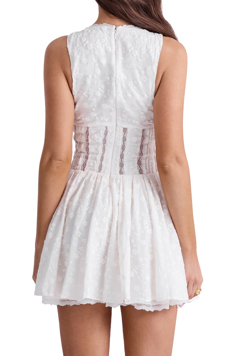 HOUSE OF CB Sarita Lace Trim Broderie Anglaise Minidress, Alternate, color, White