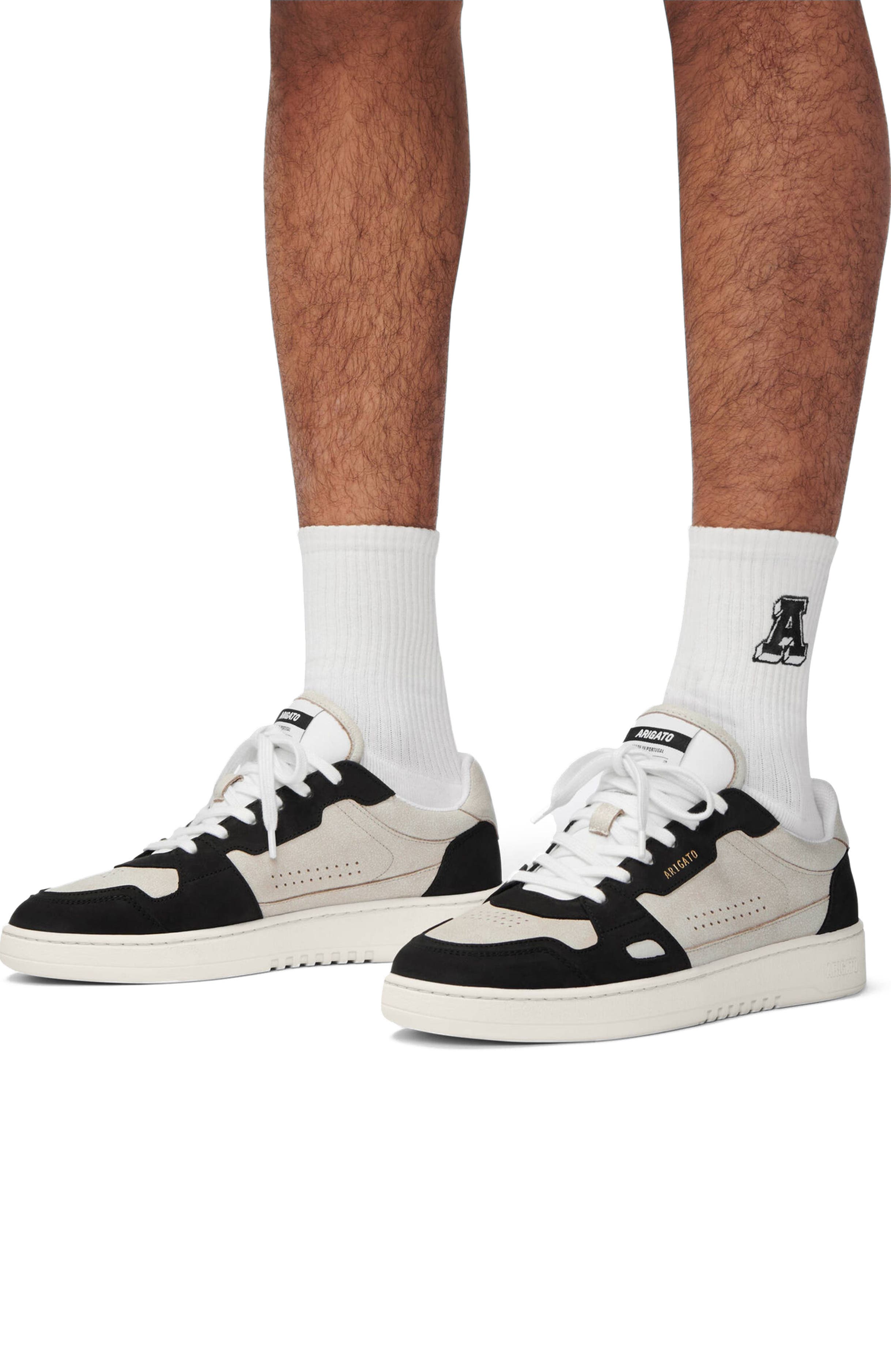 Axel Arigato Dice Lo Cracked Leather Sneaker, Alternate, color, Beige/Black