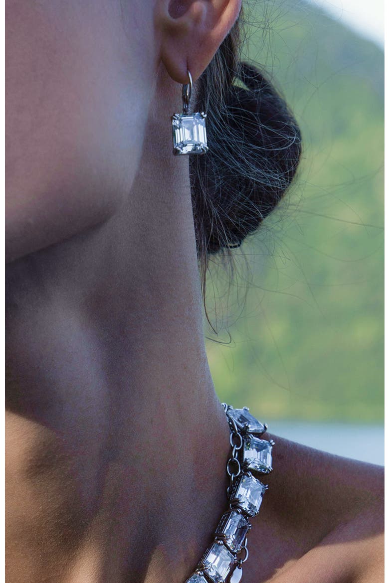 Coconut Glow Earrings, Alternate, color, Sliver & Crystal Clear