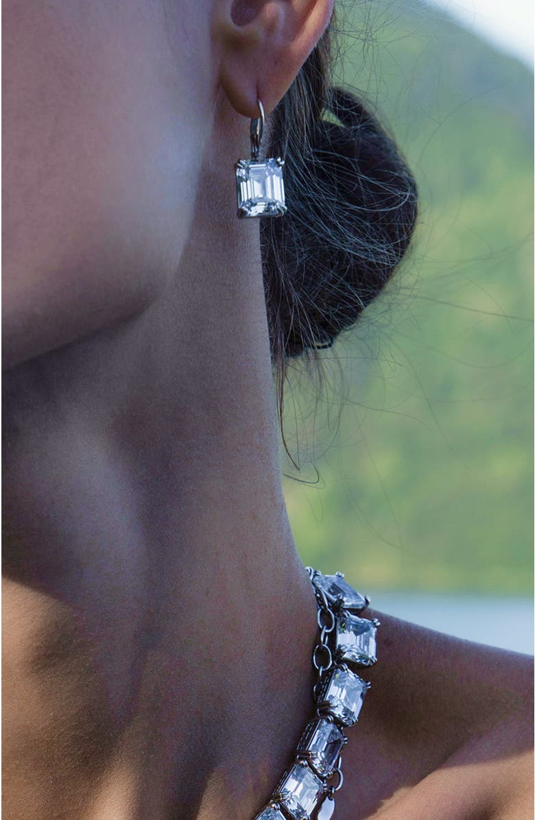 RC RETRO CHIC Coconut Glow Earrings, Alternate, color, Sliver & Crystal Clear