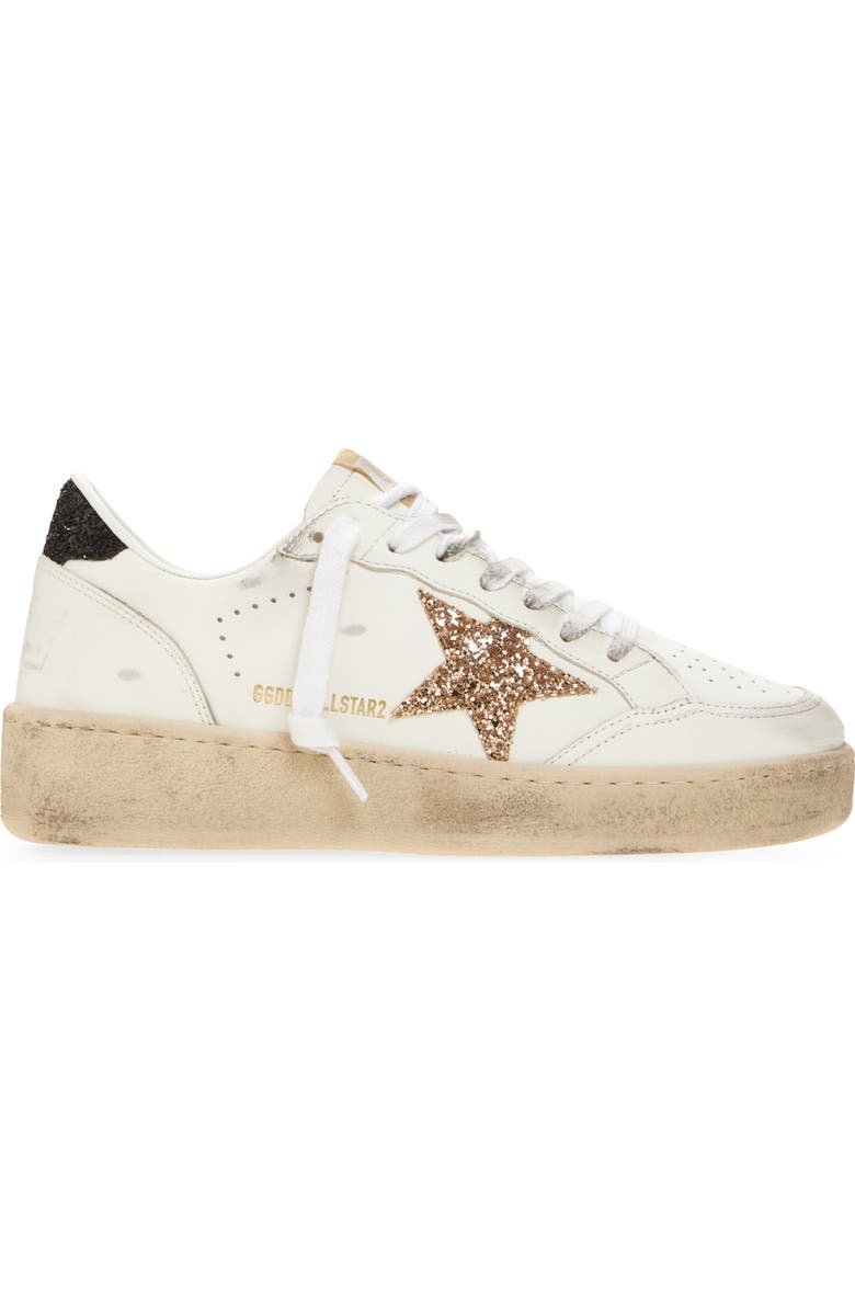 Golden Goose Ball Star 2 Low Top Platform Sneaker, Alternate, color, White/ Gold/ Black