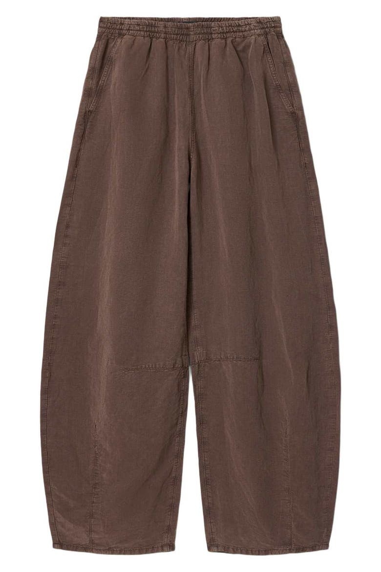 Jett Wide Leg Pull-On Pants, Alternate, color, PLUM BROWN