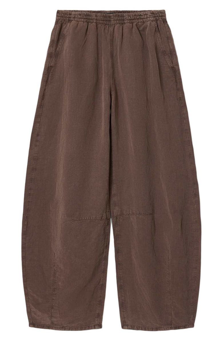 AllSaints Jett Wide Leg Pull-On Pants, Alternate, color, Plum Brown