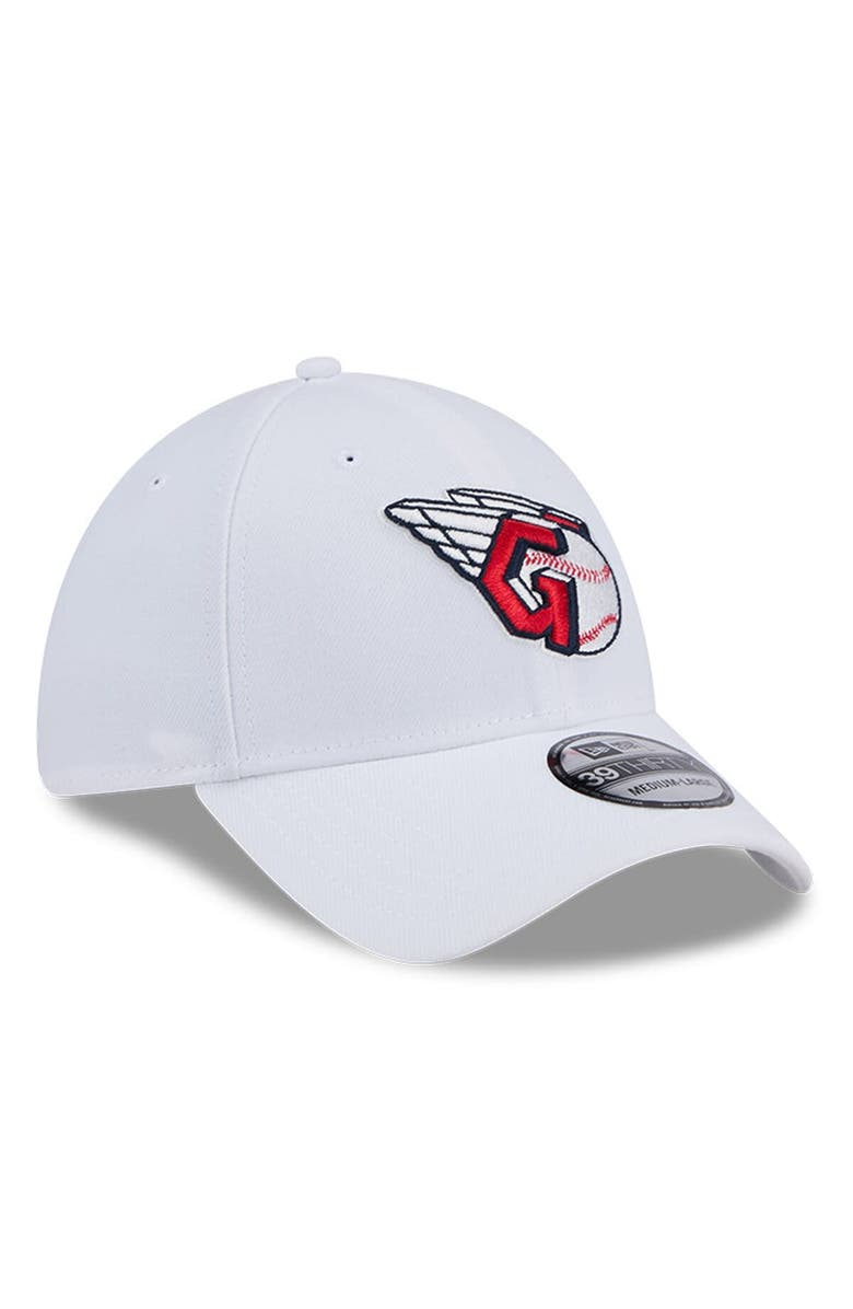 New Era Men's New Era White Cleveland Guardians Evergreen 39THIRTY Flex Hat, Alternate, color,
