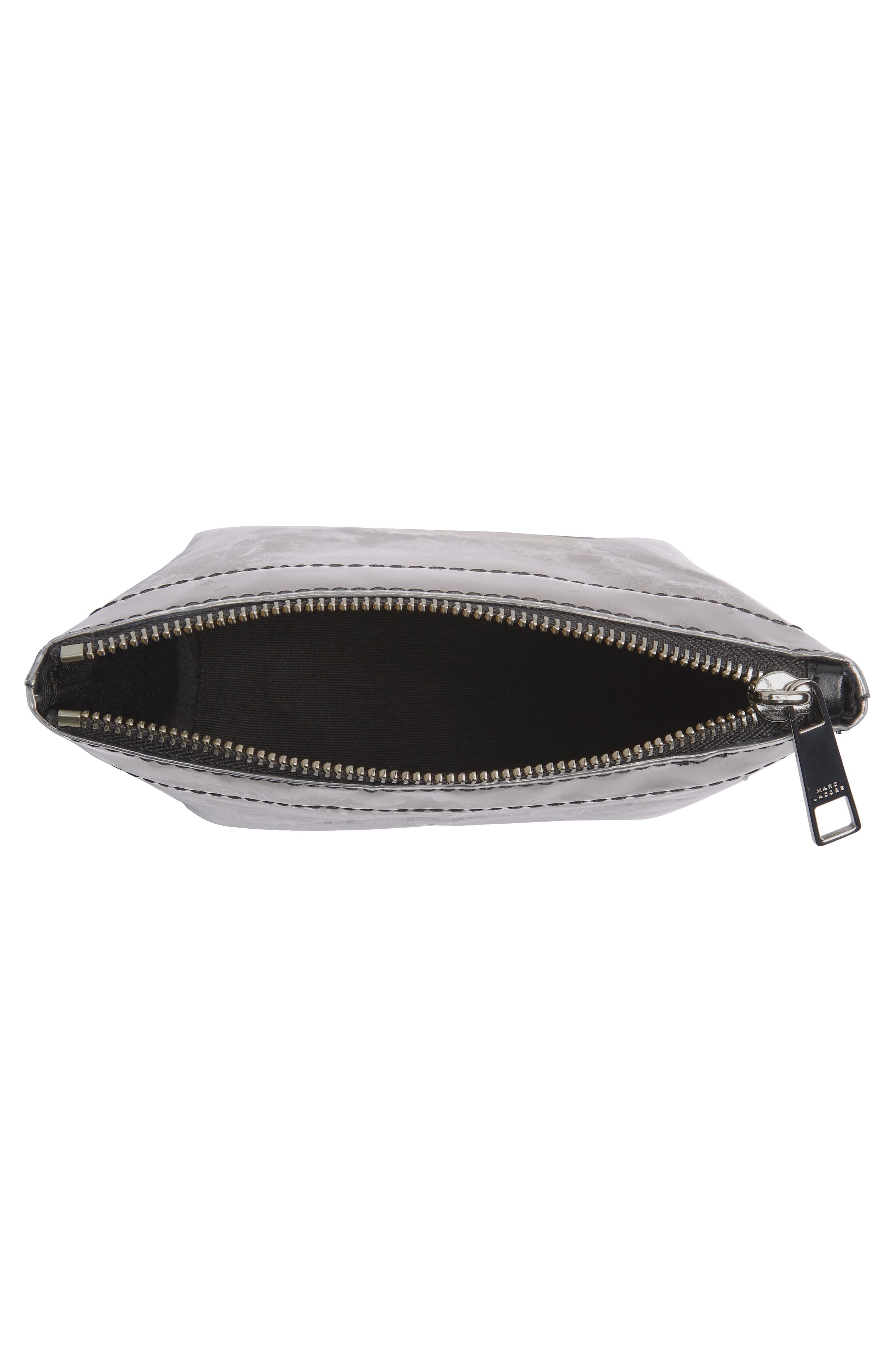 MARC JACOBS The Foil Pouch Cosmetics Case, Alternate, color, SILVER