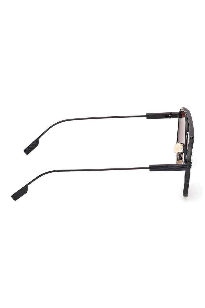 57mm Geometric Sunglasses, Alternate, color, BLACK METAL/ DEEP GOLD/ ROVIEX