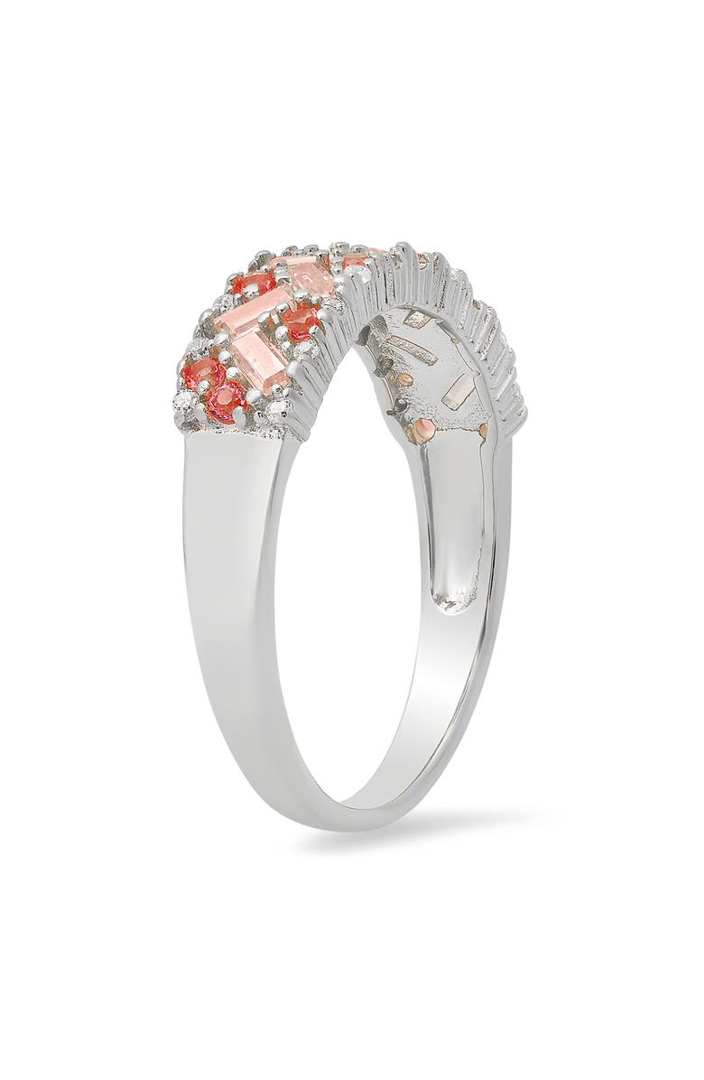 Queen Jewels Pink & White CZ Pavé Ring, Alternate, color, Silver