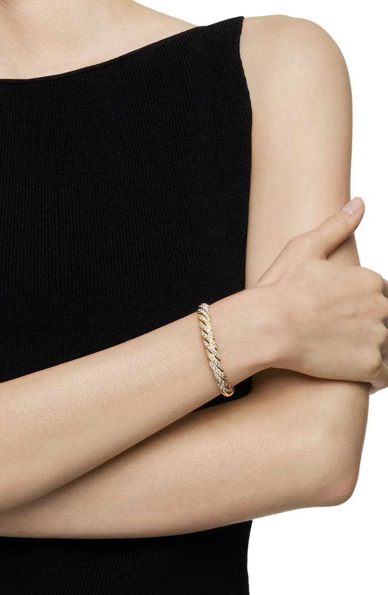 David Yurman Pavéflex Bracelet in 18K Yellow Gold with Diamonds, Alternate, color,