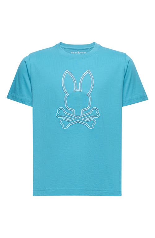Shop Psycho Bunny Kids' Durango Embroidered T-shirt In Navagio Bay