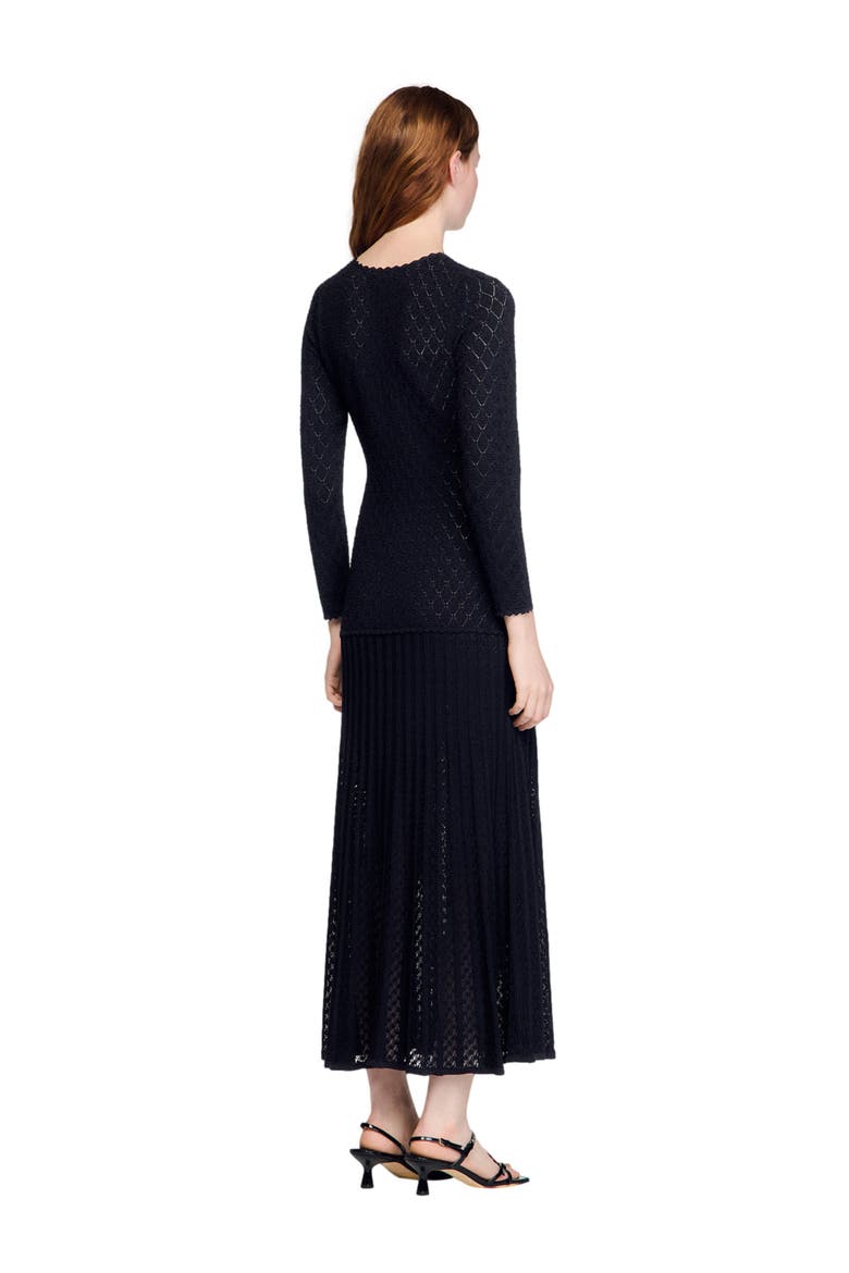 Fancy knit maxi dress, Alternate, color, Black