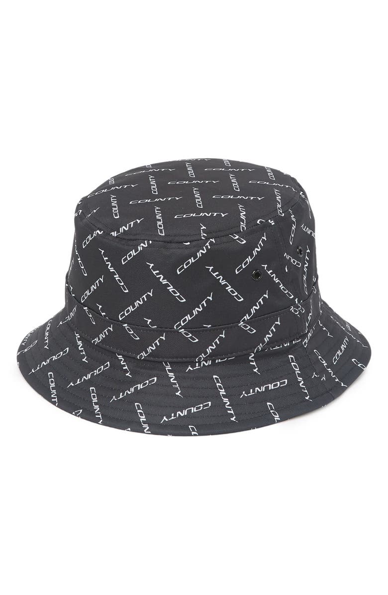 Marcelo Burlon Logo Print Bucket Hat, Main, color, 