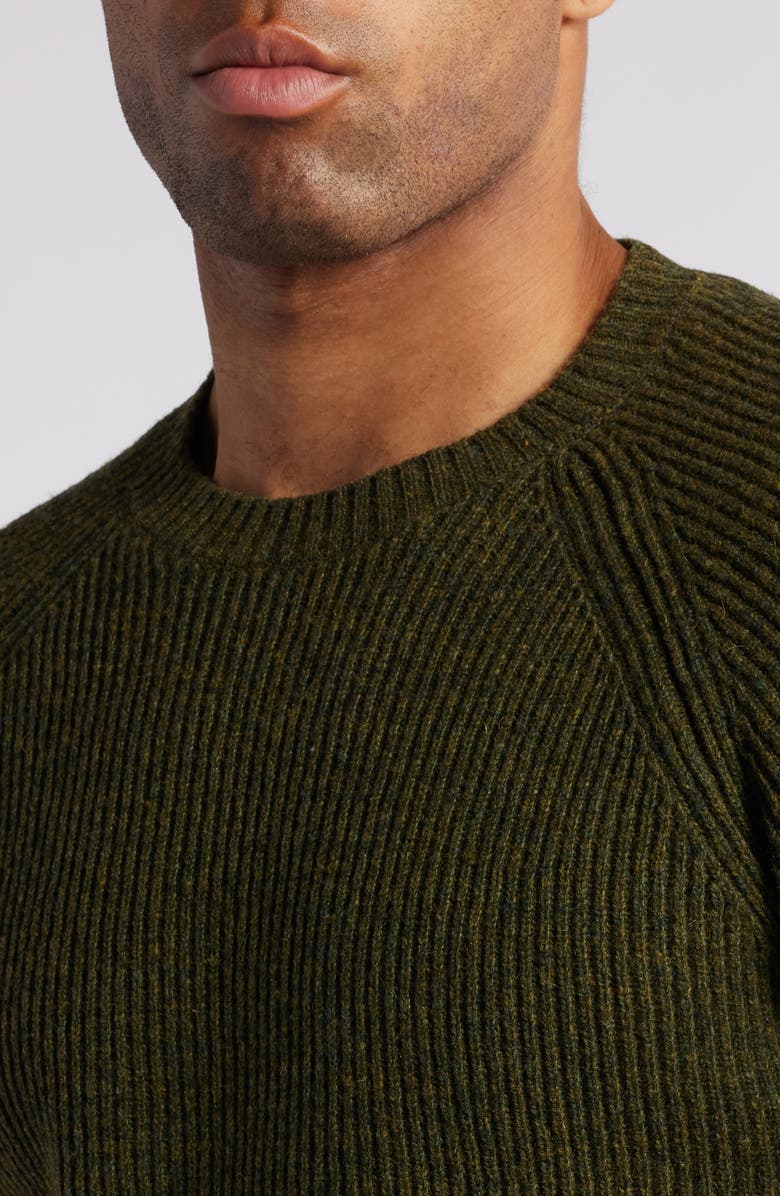 Schott NYC Ribbed Wool Blend Sweater, Alternate, color, Moss