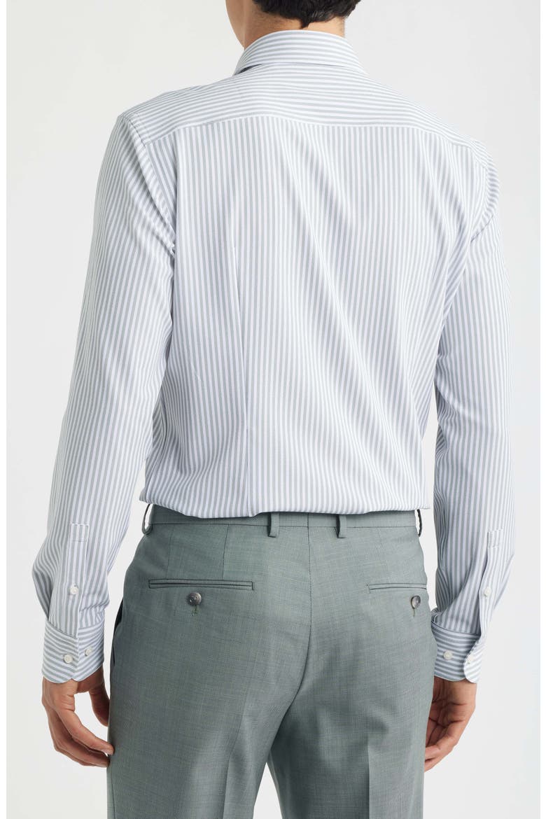 Hank Slim Fit Stripe Stretch Dress Shirt, Alternate, color, GREEN