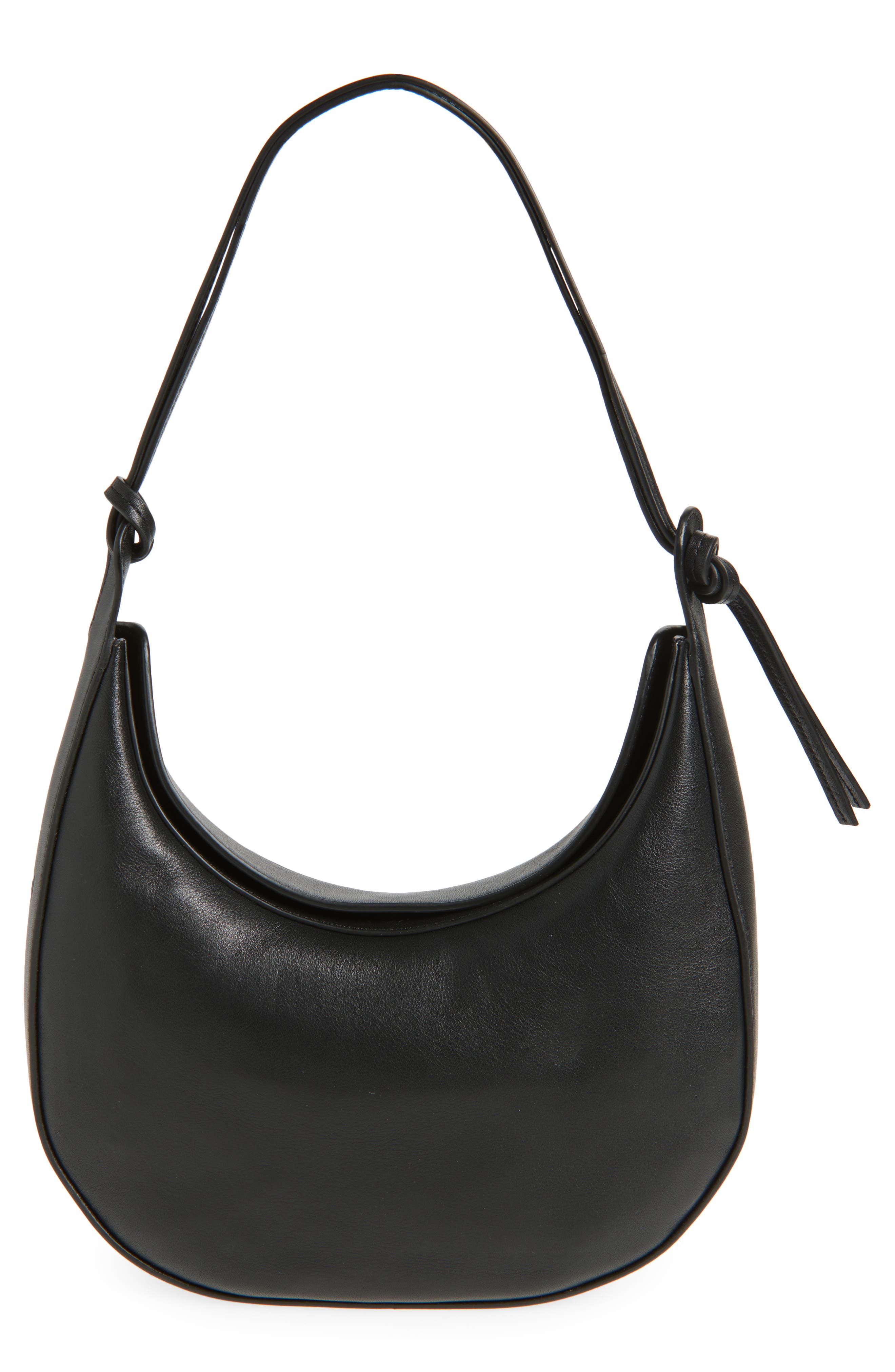 Reformation Medium Rosetta Shoulder Bag, Main, color, Black Leather