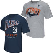 STARTER Men's Starter Navy/Heather Gray Detroit Tigers Two-Pack T-Shirt Set