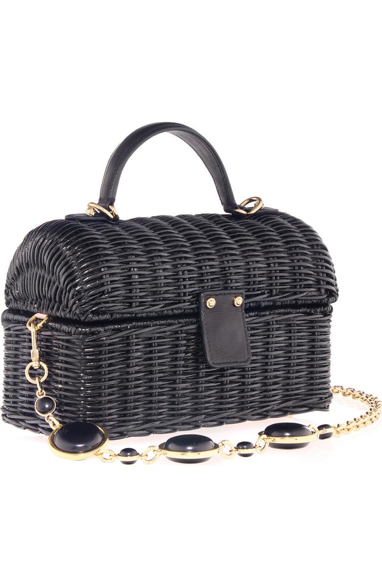 JUDITH LEIBER COUTURE Isla Wicker Basket Handbag, Alternate, color, Champagne Black