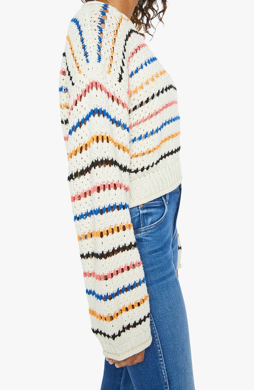 Mother Womens She Sells Seashells The Bell Sleeve Striped Cotton-knit Jumper In Multi