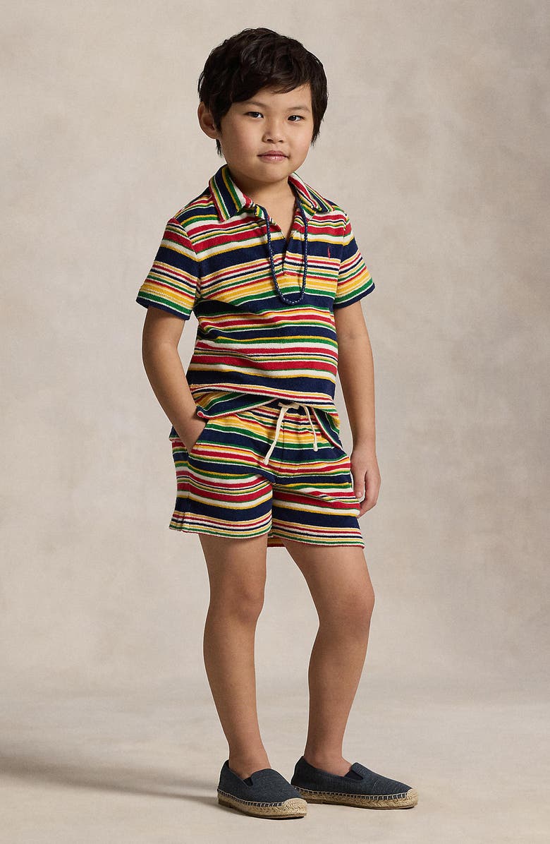 Polo Ralph Lauren Kids' Stripe Cotton Terry Shorts, Alternate, color, 
