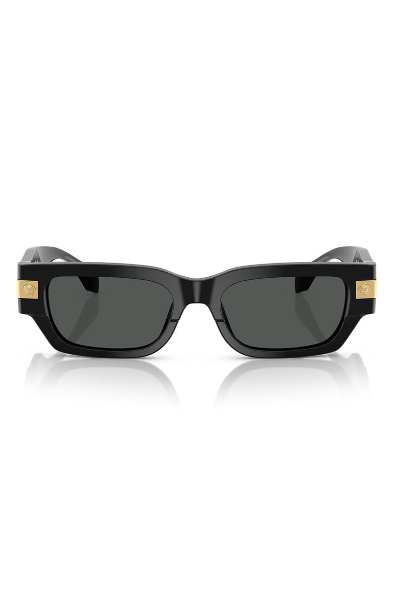 Versace 53mm Rectangular Sunglasses, Main, color,