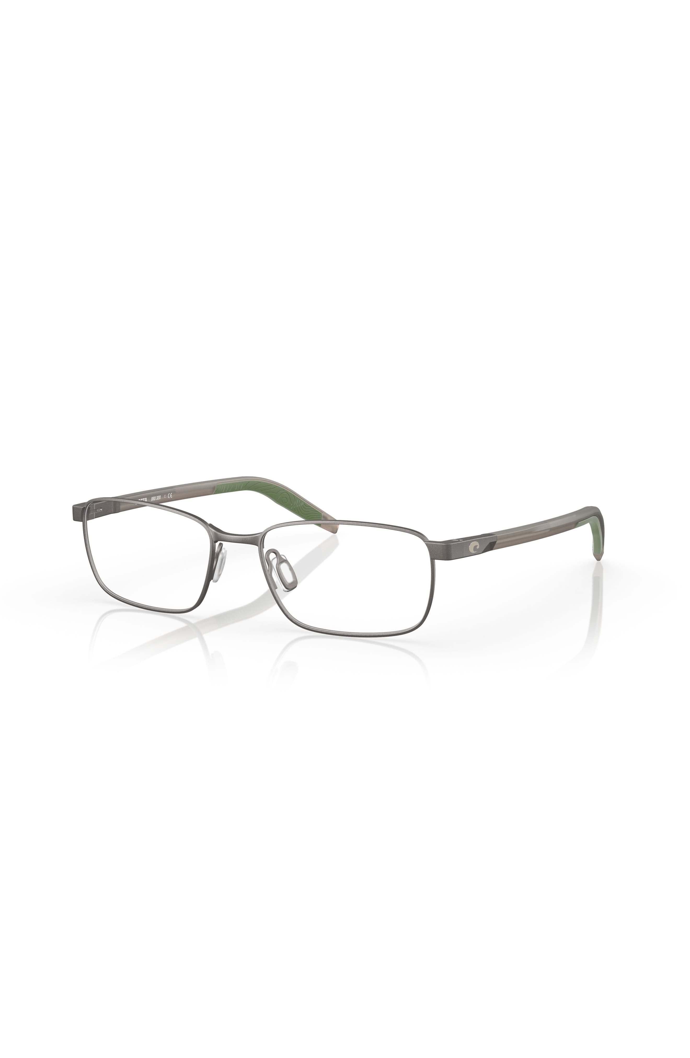 Costa 53mm Rectangle optical glasses in Silver 