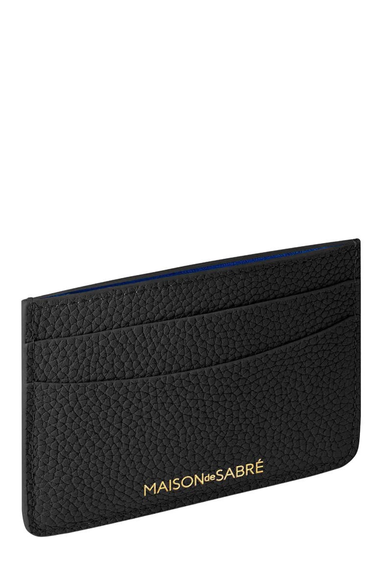 MAISON de SABRÉ Leather Card Holder, Alternate, color, Black Caviar