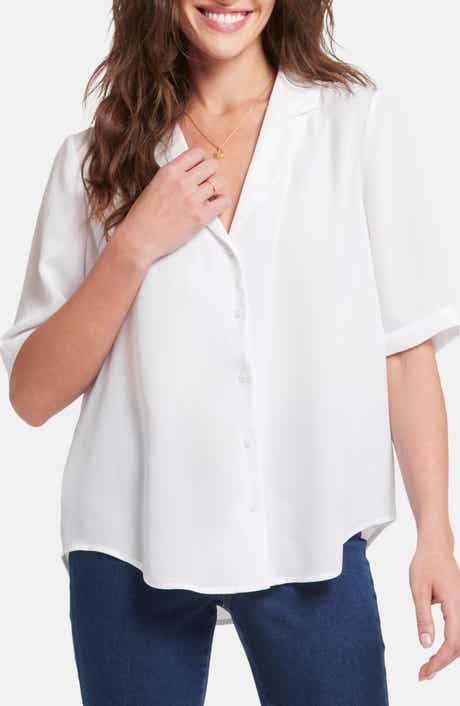 NYDJ Gabrielle Floral Print Camp Shirt