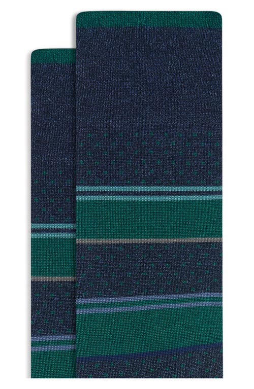 Bugatchi Stripe Mercerized Cotton Blend Dress Socks In Green