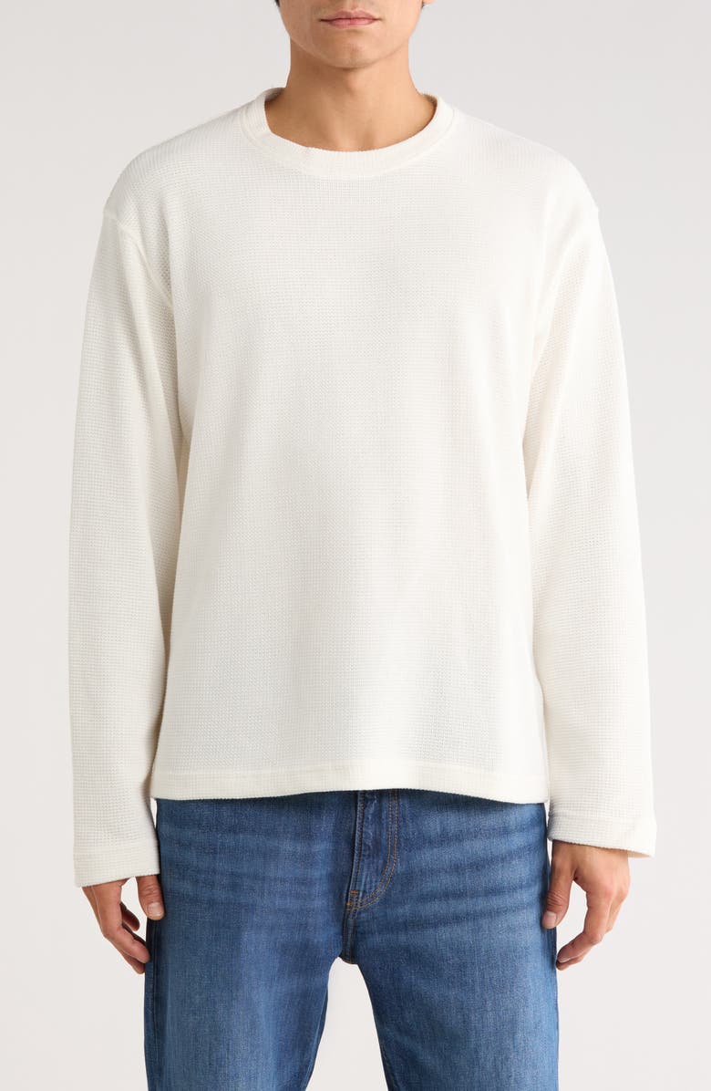 DENIM AND FLOWER Textured Knit Sweatshirt, Main, color, Off White
