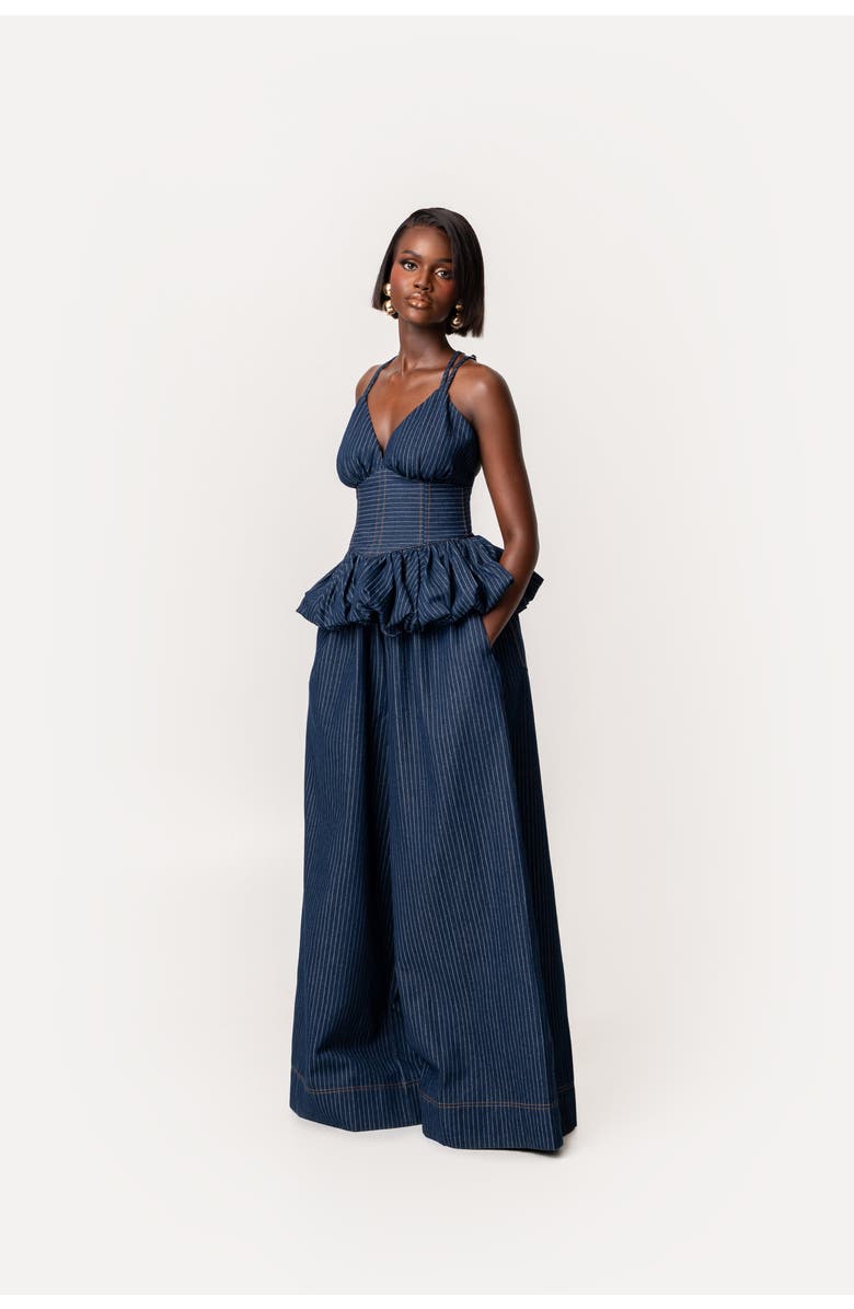 OFUURE Adele Peplum Top, Alternate, color, Denim