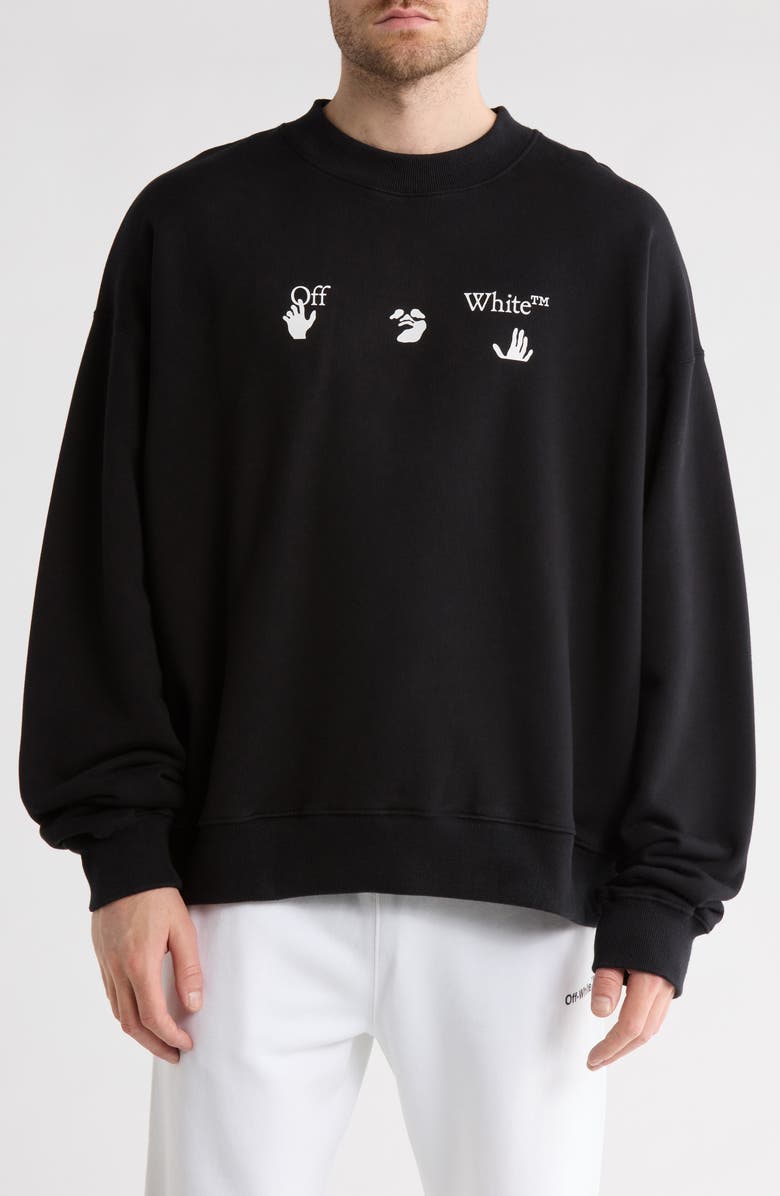 Off-White Big Logo Skate Cotton Crewneck Sweatshirt, Main, color, 