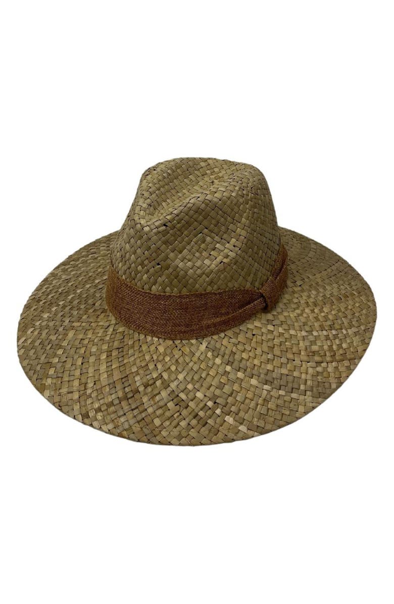 MARCUS ADLER Ribbon Band Straw Panama Hat, Main, color, 