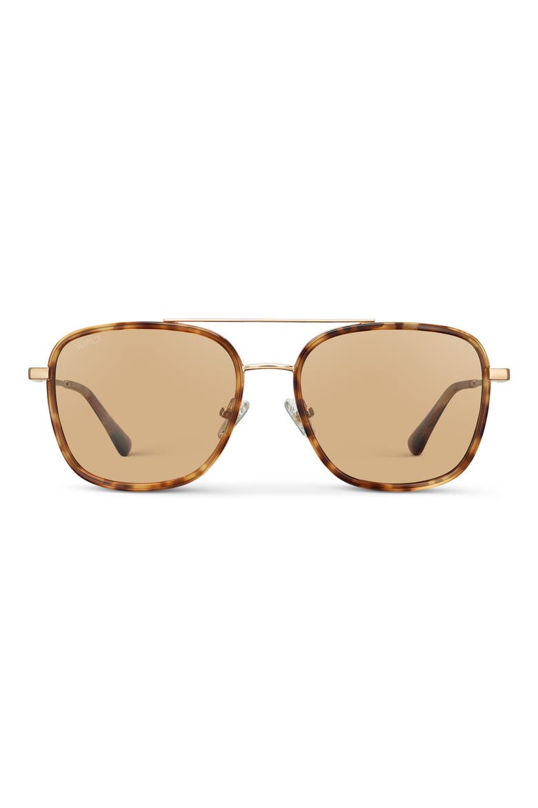 Gia - 54mm Oversized Square Aviator Polarized Sunglasses, Main, color, Honeycomb Tortoise