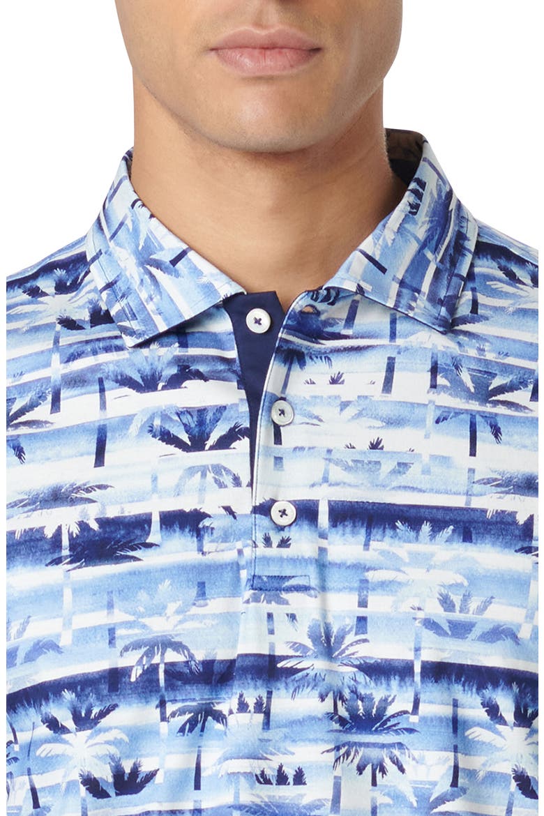 Hendrix Digital Palm Tree Print Pima Cotton Polo, Alternate, color, CLASSIC BLUE