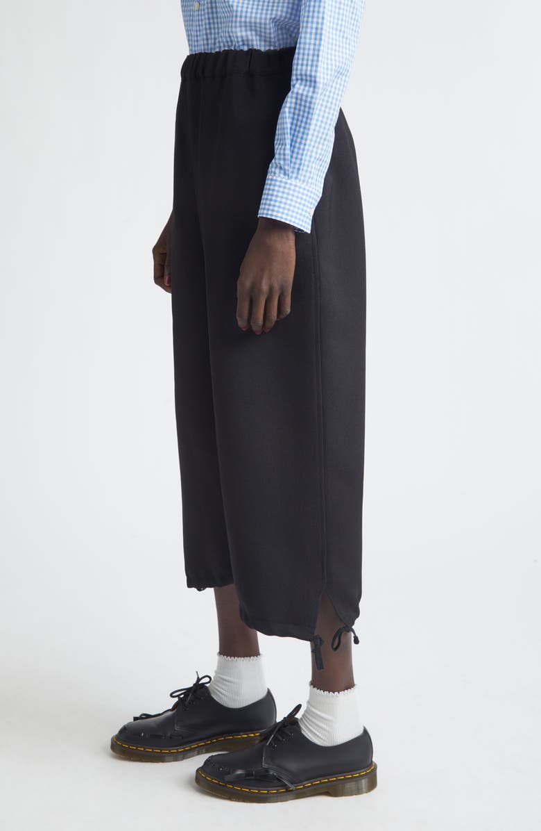 Comme des Garçons Girl Crop Gabardine Wide Leg Pants, Alternate, color, Black