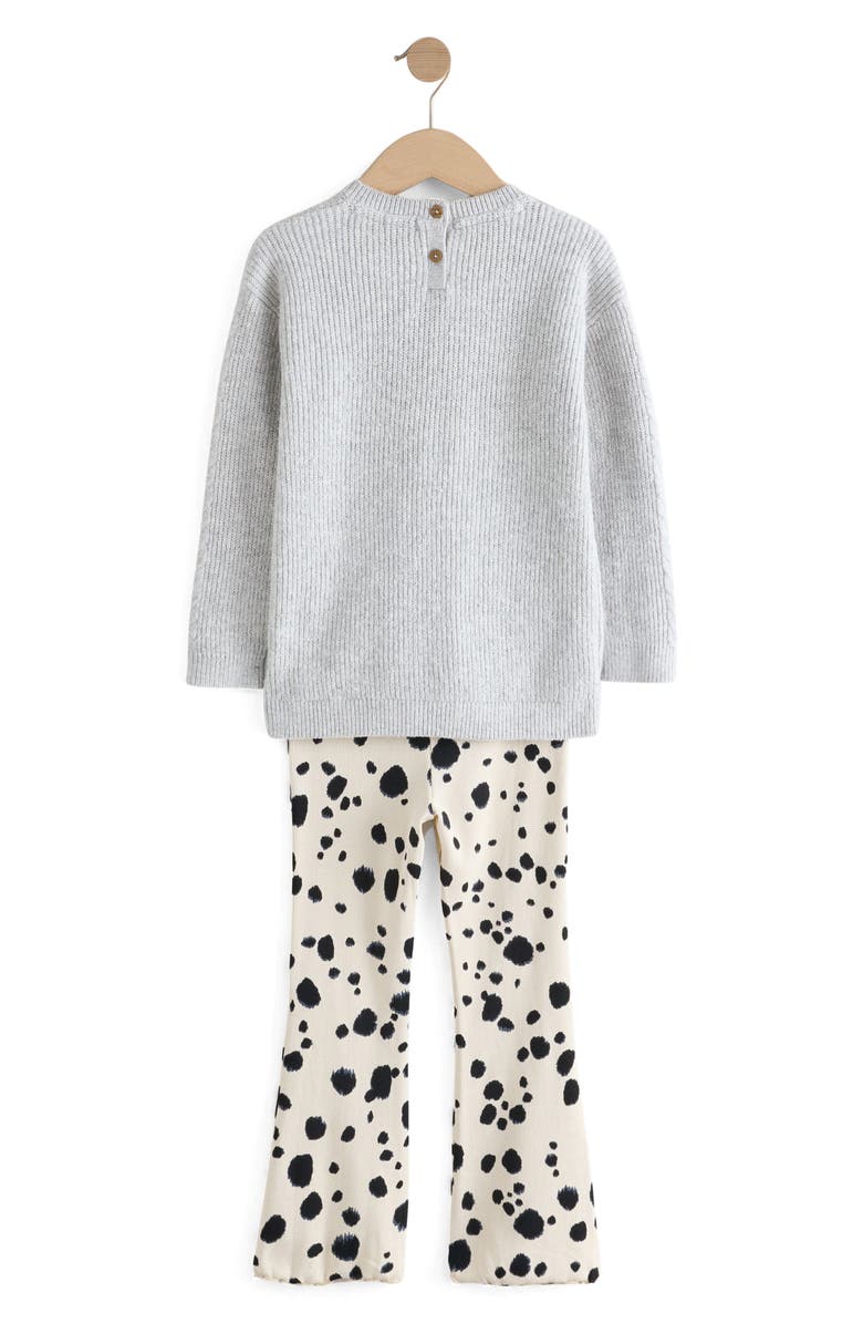 NEXT Kids' Graphic Sweater & Flare Leggings Set, Alternate, color, Grey