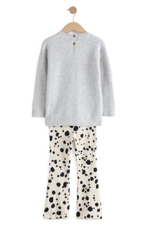 Next Kids' Graphic Sweater & Flare Leggings Set In Gray