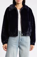 Thread & Supply Faux Fur Zip Bomber Jacket