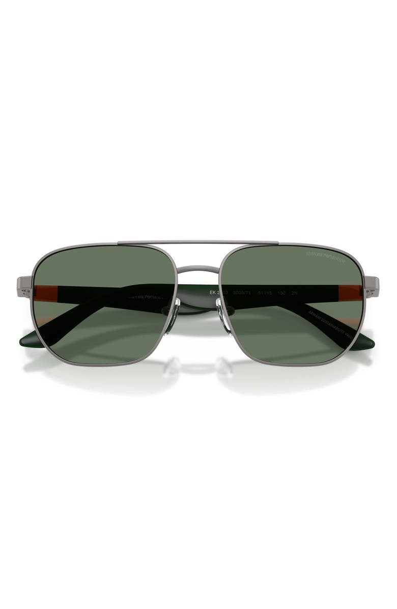 Emporio Armani Kids' 51mm Square Sunglasses, Alternate, color, Matte Gunmetal / Dark Green