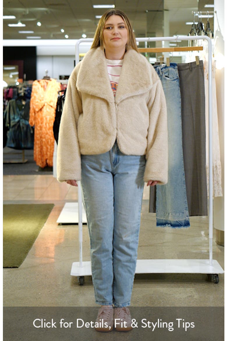 Oversize Lapel Faux Fur Jacket video