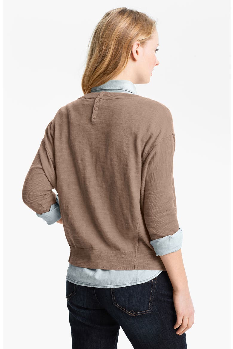 Slub Crewneck Sweater, Alternate, color, STONE FOSSIL