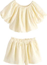 NEXT Kids' Broderie Top & Shorts Set