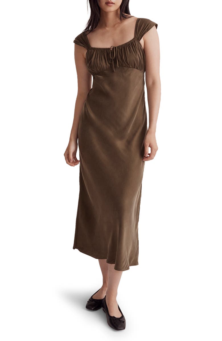 Madewell Square Neck Midi Dress, Main, color, 
