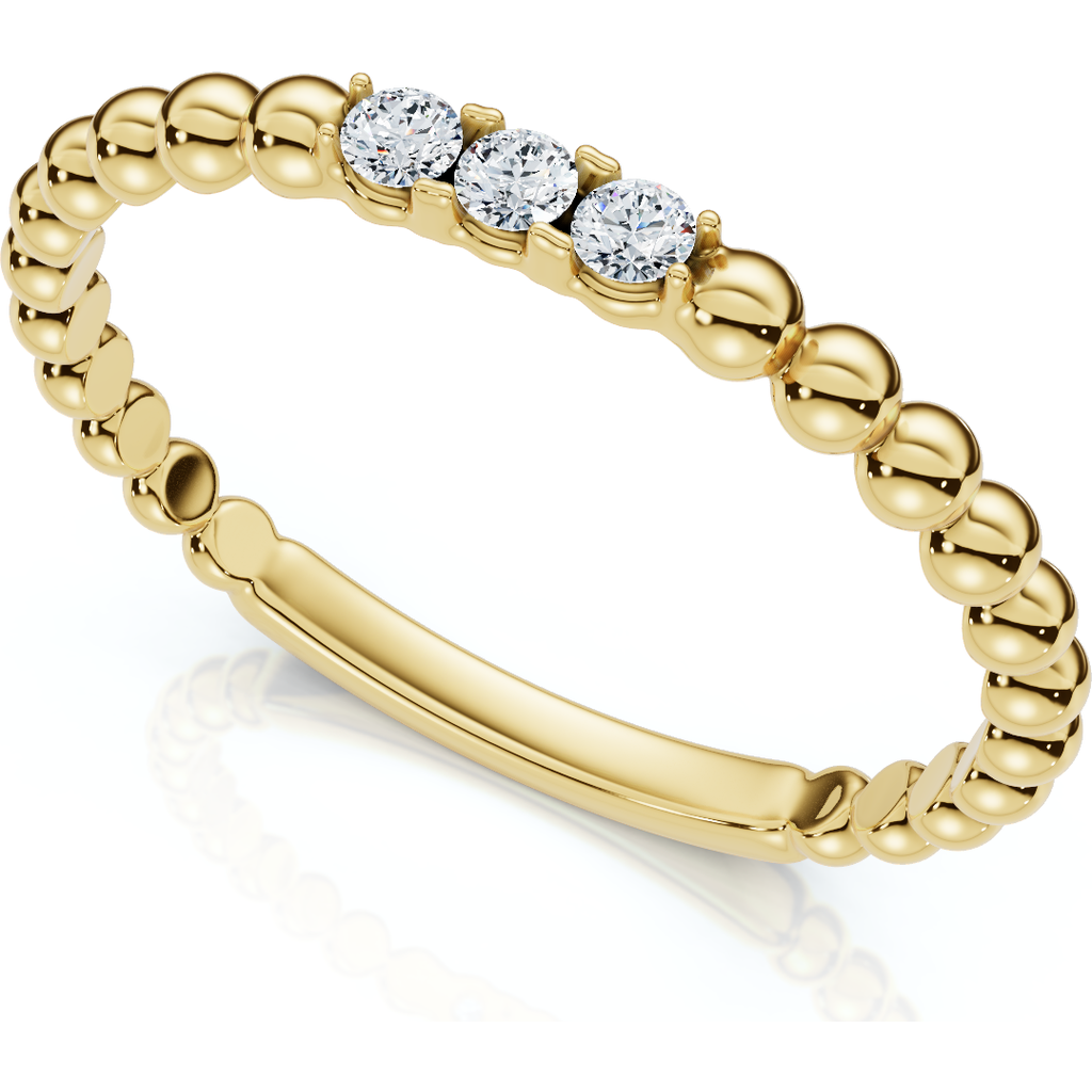 Bliss Diamond Beaded Diamond Stackable Accent Anniversary Ring 14k Gold Or Platinum Lab Grown