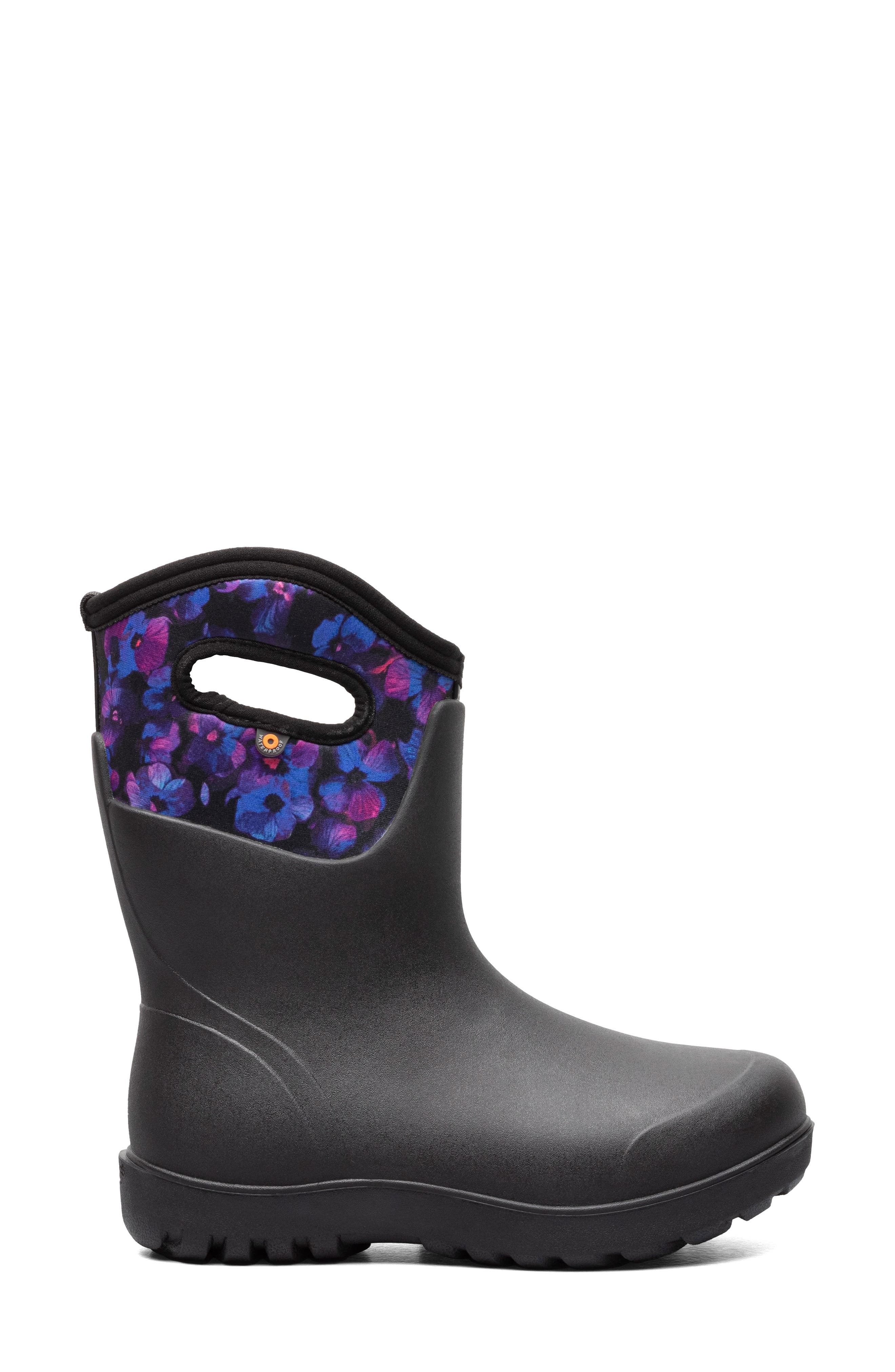 Bogs Neo Classic Petals Mid Waterproof Insulated Rain Boot, Alternate, color, 