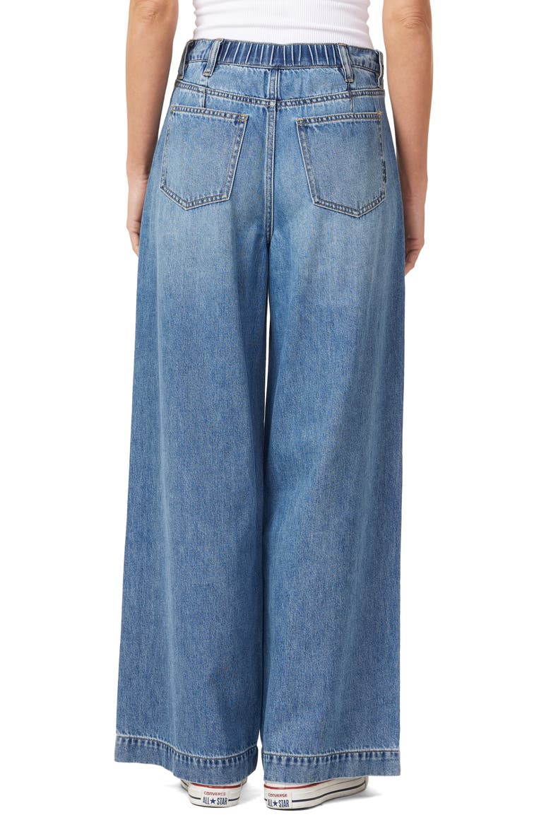Pleated High Waist Wide Leg Trouser Jeans, Alternate, color, FLATIRON