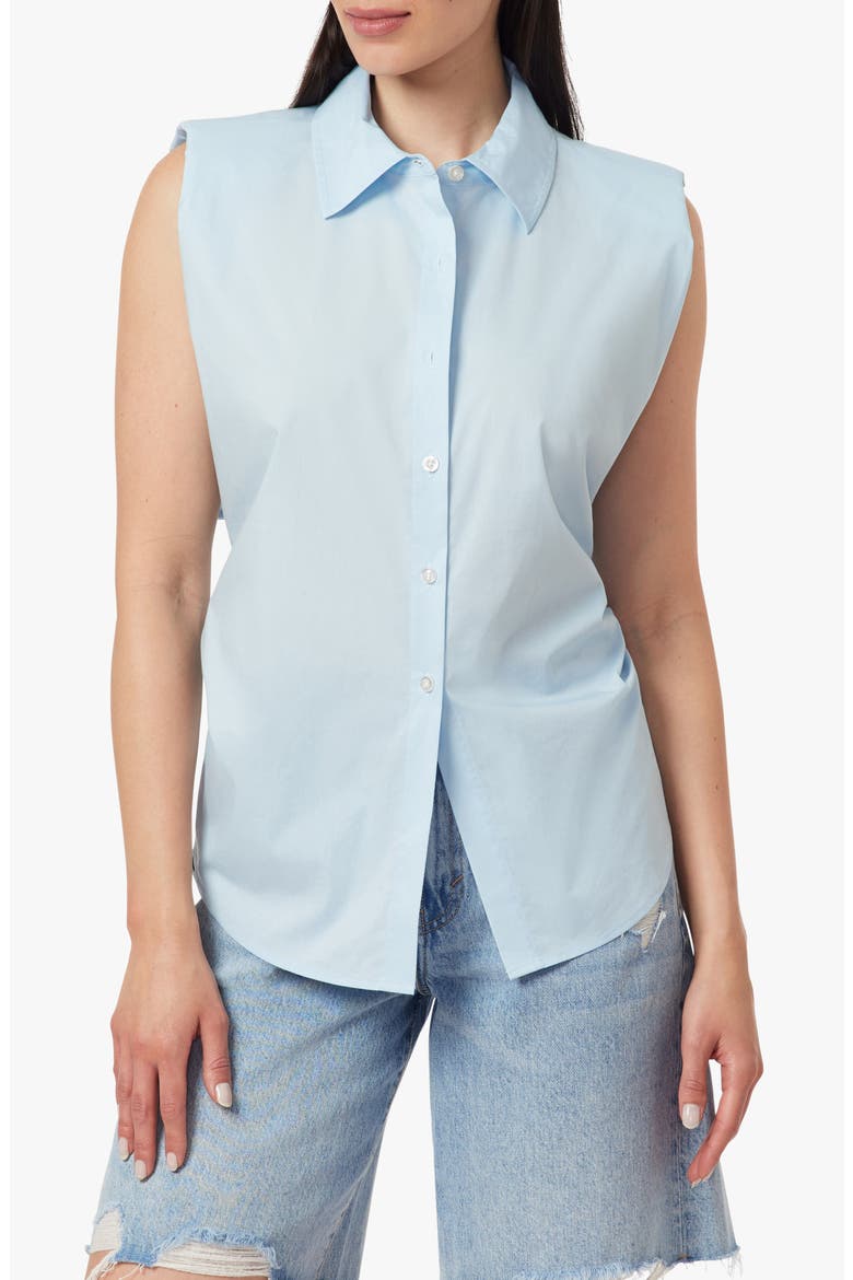 Tie Back Sleeveless Shirt, Main, color, NANTUCKET BREEZE