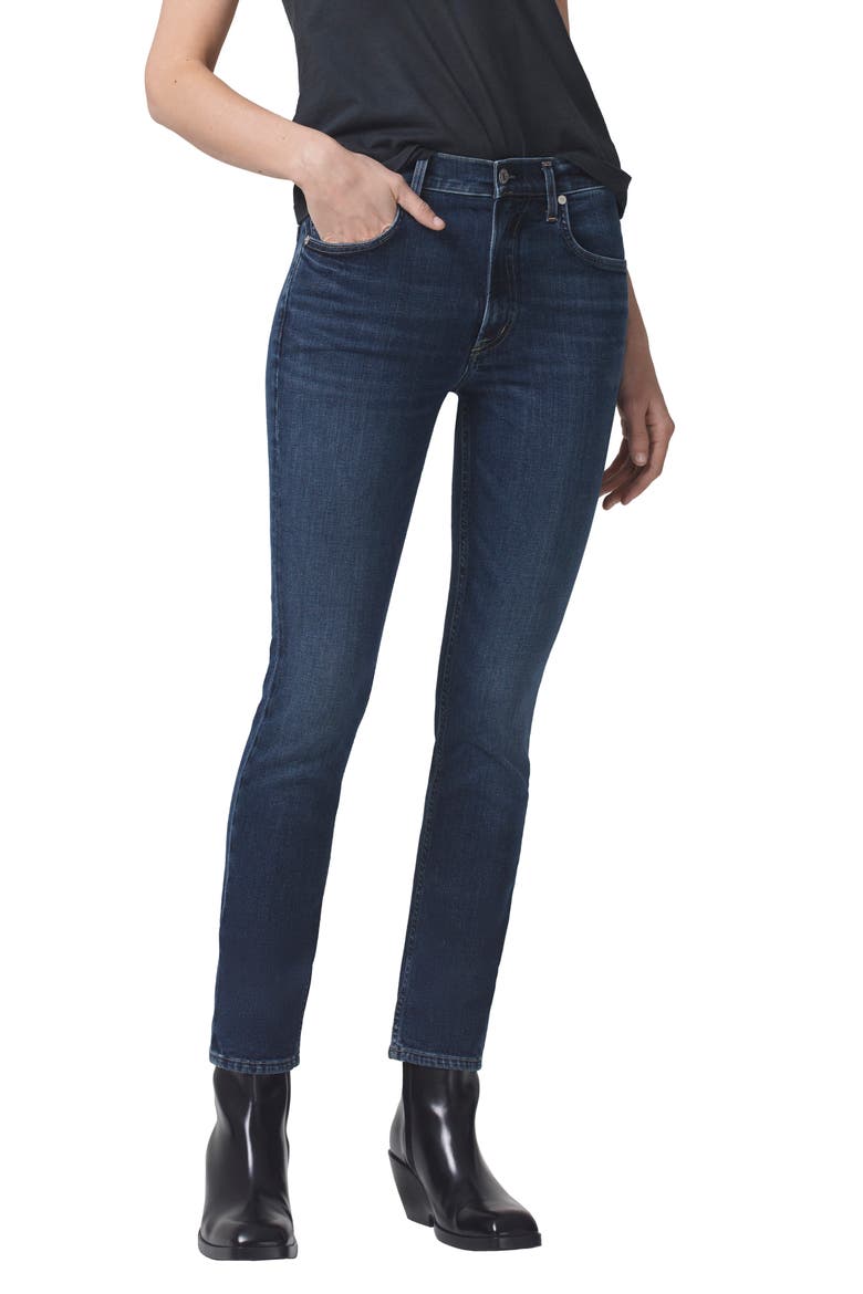 Sloane Mid Rise Skinny Jeans, Alternate, color, BALTIC