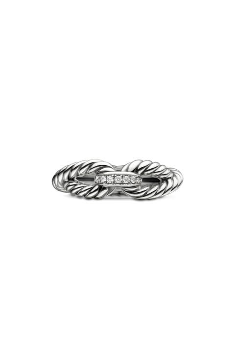 Cable Loop Ring with Diamonds