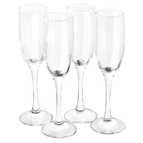 Belinni 4 Piece 6.4oz Fluted Champagne Glass Set