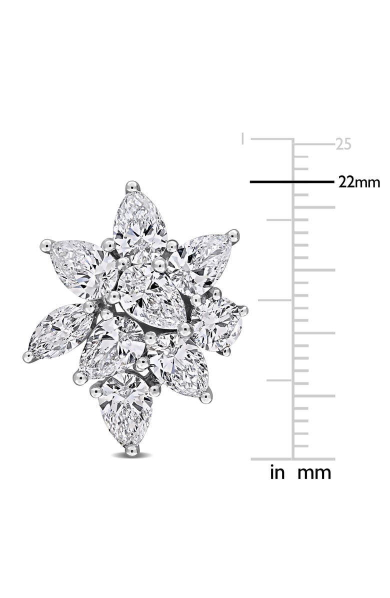 Julianna B. Lab-Grown Diamond Floral Cluster Drop Earrings 14k, Alternate, color, White Gold